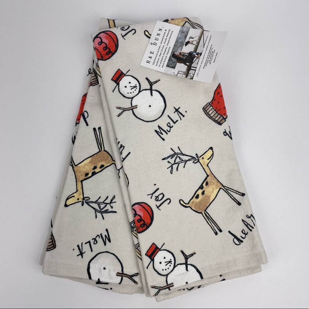 Rae Dunn Christmas Kitchen Towels 2 pc ⛄️🎄🎅🏻
